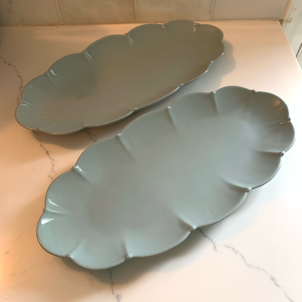 Casafina Meridian 15” Platter Casa Stone Fine Portuguese Stoneware Blue New (1)